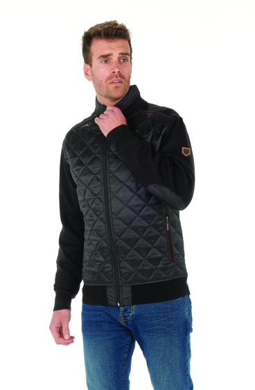 Wholesaler FRANCE DENIM - Quilted Bi-Material Woolen Jacket
