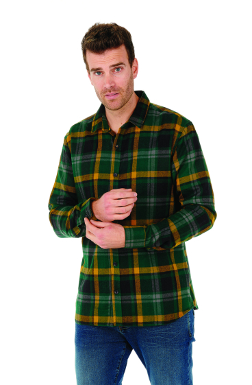 Wholesaler FRANCE DENIM - Chevron Flannel Check Shirt