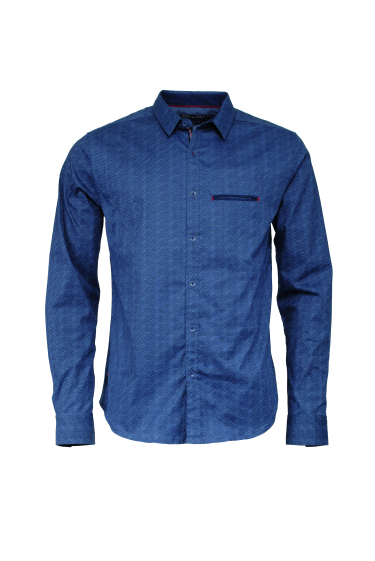 Großhändler FRANCE DENIM - Blaues, vollflächig bedrucktes Hemd