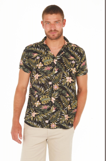Wholesaler FRANCE DENIM - Black Tropic Viscose Shirt