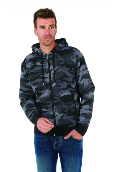 Wholesaler FRANCE DENIM - Camo Double Sherpa Hooded Vest