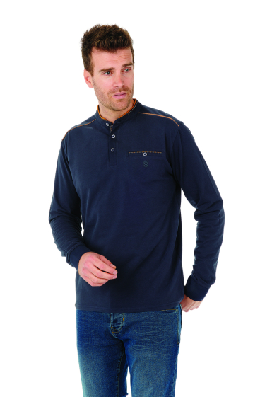 Wholesaler FRANCE DENIM - Mao Collar Polo Shirt