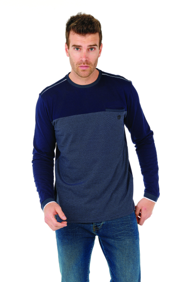 Wholesaler FRANCE DENIM - Micro Bi-Material T-Shirt