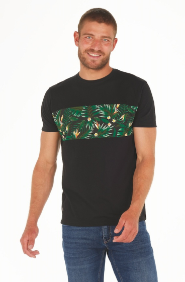 Wholesaler FRANCE DENIM - Black Tropic Band T-Shirt