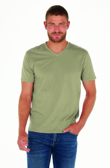 Wholesaler FRANCE DENIM - Plain V-Neck T-Shirt