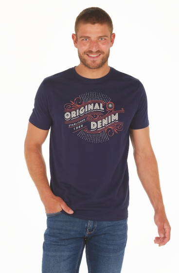 Großhändler FRANCE DENIM - T-Shirt mit Brustaufdruck