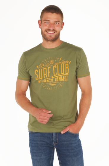 Großhändler FRANCE DENIM - Surf Slub T-Shirt mit V-Ausschnitt