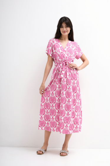 Wholesaler Frankel H - Printed cotton wrap dress