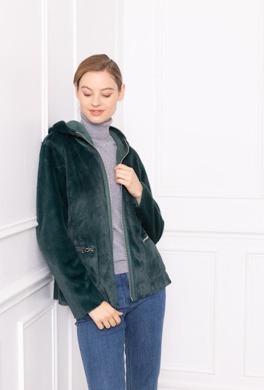 Wholesaler Freda - Short reversible coat with zip