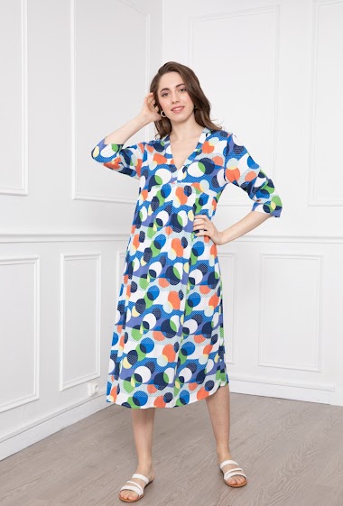 Wholesaler Freda - Long Printed Dress