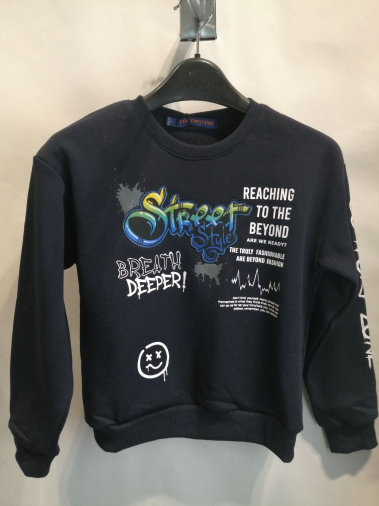 Wholesaler Free Star - BOY'S SWEATSHIRT WITH EMBROIDERY