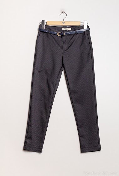 Grossiste Freesia - pantalon à rayures tres fines avec ceinture