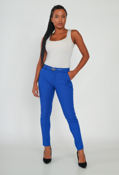 Wholesaler Freesia - Belted chino pants with elastic on the side