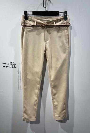 Grossiste Freesia - Pantalon chino à cheville avec ceinture
