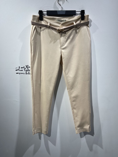 Grossiste Freesia - Pantalon chino à cheville avec ceinture
