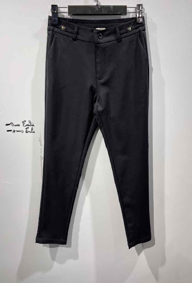 Grossiste Freesia - Pantalon chino à cheville avec taille demi-élastique