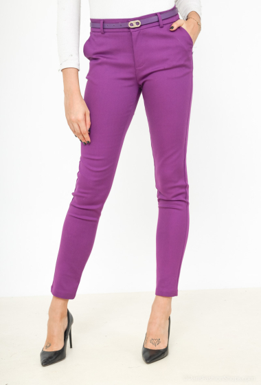 Grossiste Freesia - Pantalon élégant à taille élastique à ceinture