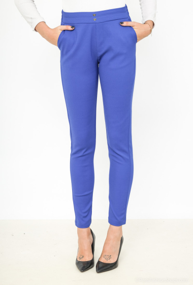 Wholesaler Freesia - Elegant elastic waist pants with 2 heart-shaped accessories