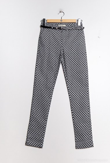 Grossiste Freesia - Pantalon élégant imprimé avec ceinture
