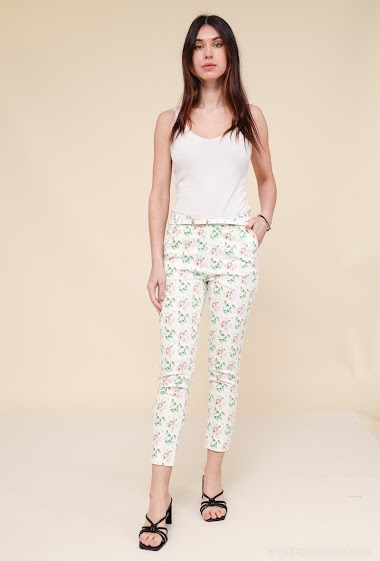 Großhändler Freesia - Printed pants Butterfly with belt