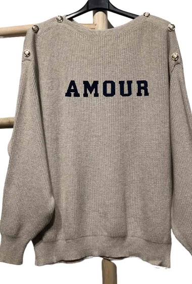 Großhändler French Baiser - Bretonischer Pullover mit AMOUR-Knöpfen