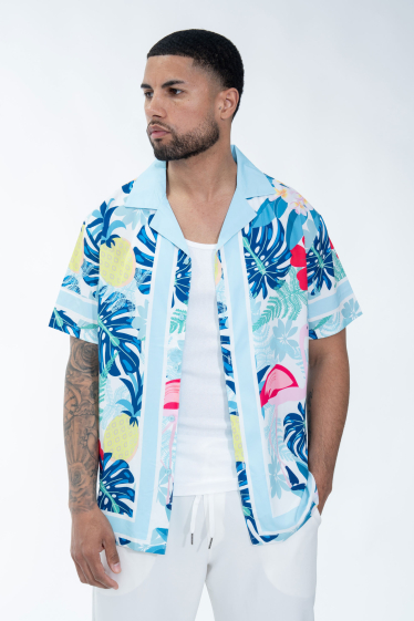Mayorista Frilivin - Camisa con estampado tropical exótico
