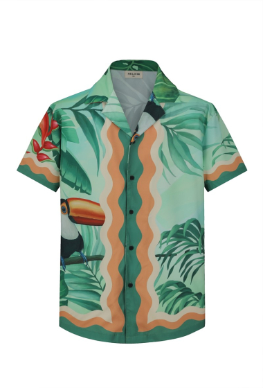 Mayorista Frilivin - Camisa de manga corta con estampado tropical