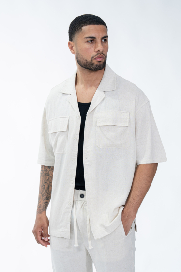 Wholesaler Frilivin - Plain Multi-Pocket Short-Sleeve Shirt