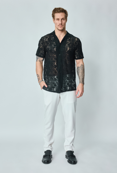 Wholesaler Frilivin - Short-sleeved feuri lace shirt
