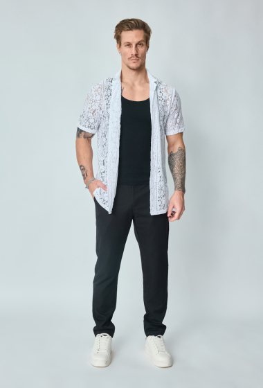 Wholesaler Frilivin - Short-sleeved feuri lace shirt