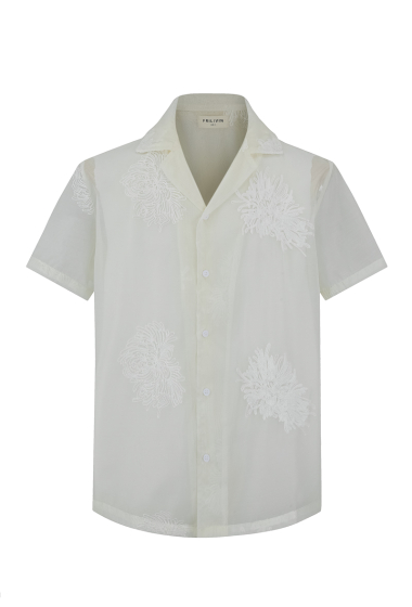 Wholesaler Frilivin - Short-sleeved shirt with embroidered floral patterns
