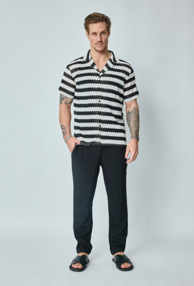 Wholesaler Frilivin - Short-sleeved striped knit shirt