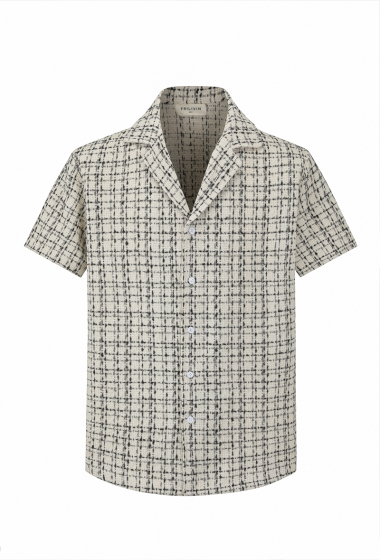 Wholesaler Frilivin - Short-sleeved textured check shirt