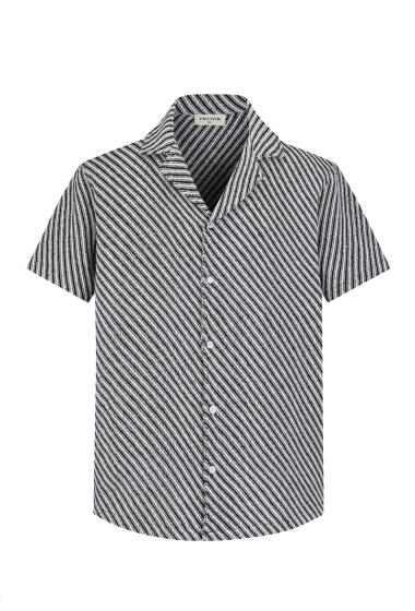Wholesaler Frilivin - Striped textured short-sleeved shirt
