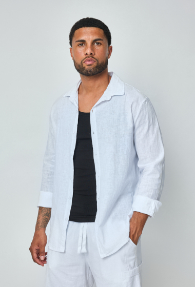 Wholesaler Frilivin - Long-sleeved plain linen shirt
