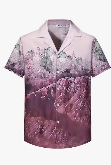 Großhändler Frilivin - Strukturiertes Hemd mit Landschaftsdruck