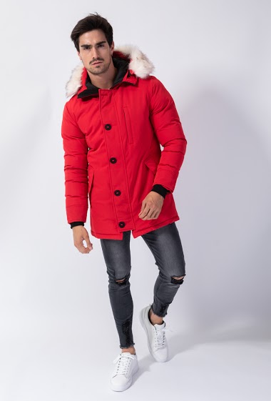 Doudoune chaude pour homme avec capuche à fourrure. Tendance hiver homme  2019. De la marque FRILIVIN.