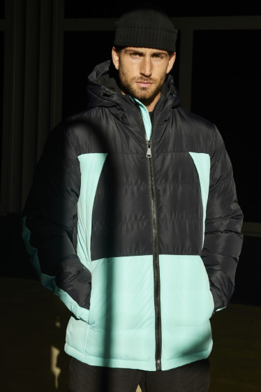 Wholesaler Frilivin - Short two-tone hooded down jacket
