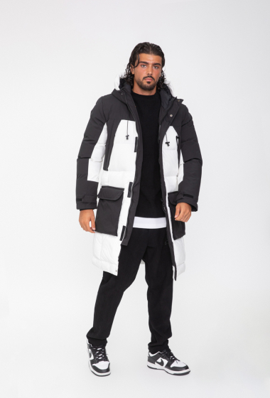 Wholesaler Frilivin - Long two-tone hooded down jacket