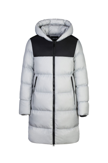 Wholesaler Frilivin - Long gray hooded down jacket