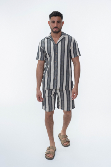 Wholesaler Frilivin - Striped shirt and shorts set