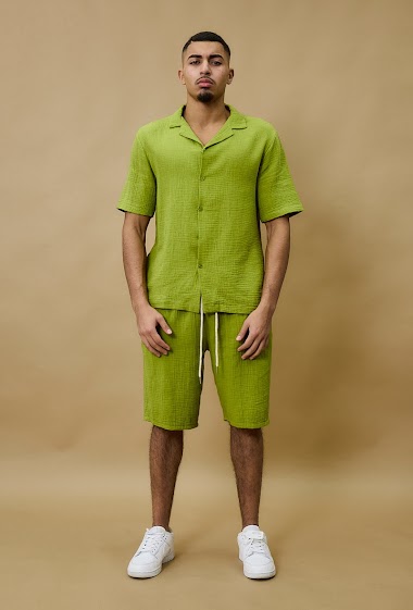 Wholesaler Frilivin - Ensemble chemise et short casual en gaze de coton