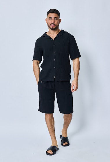 Mayorista Frilivin - Ensemble chemise et short casual en gaze de coton