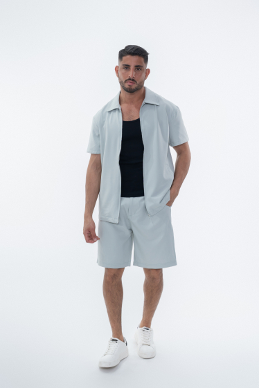 Großhändler Frilivin - Modernes Set aus Hemd und Shorts mit Reißverschluss