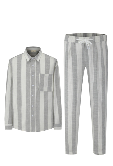 Wholesaler Frilivin - Striped Shirt Pants Set