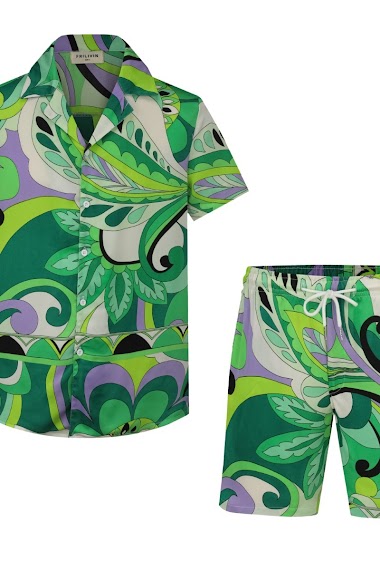 Großhändler Frilivin - Hemd-Shorts-Set mit Blumendruck