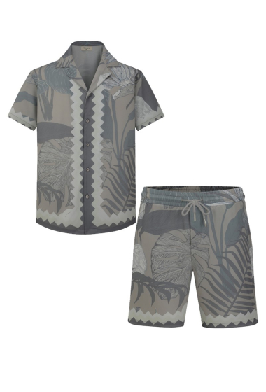 Wholesaler Frilivin - Chic tropical shirt shorts set