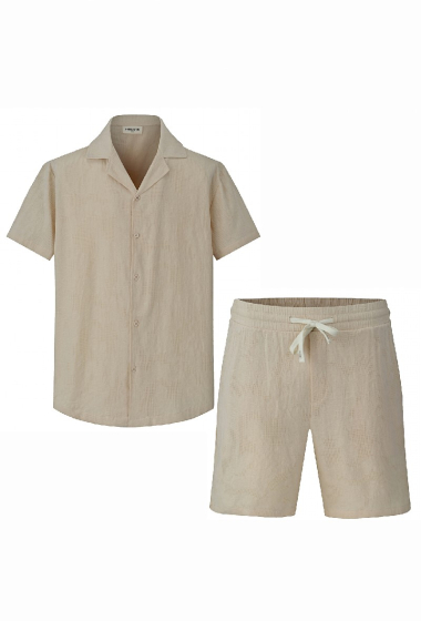 Großhändler Frilivin - Lässiges, schlichtes Hemd-Shorts-Set