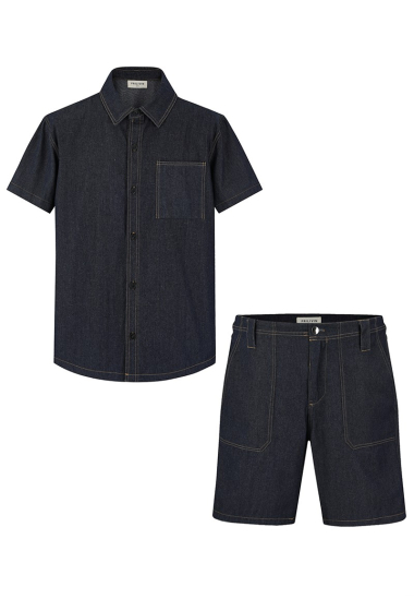 Wholesaler Frilivin - Denim shirt and shorts set