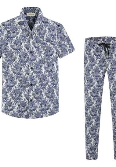 Wholesaler Frilivin - Floral jacquard fabric pants set